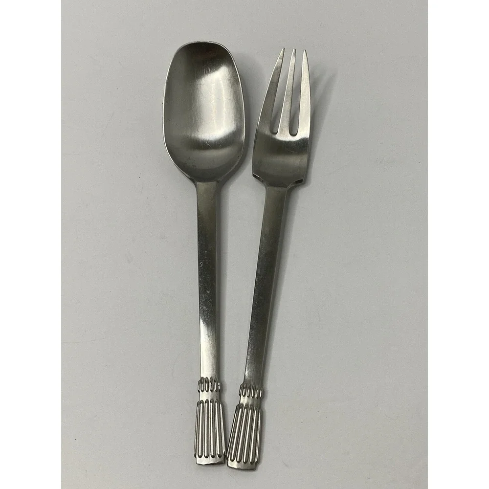 Dansk Designs Thor Stainless Finland Serving Spoon & Meat Fork